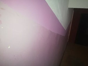 Покраска стен между этажами в доме по улице Советская 100